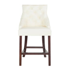 SAFAVIEH Dottie 26-inch Tufted Wing Back Counter Stool - Grey / Espresso (Set of 2) - 22.5 x 25 x 41 - 22.5 x 25 x 41
