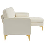 3-Seater Golden Tripod Legs Indoor Modular Sofa