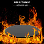 Inch Round Tempered Glass Table Top black Glass Thick Beveled Polished Edge