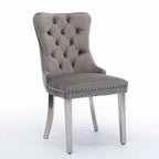 Velvet Upholstered Dining Chair with Chrome Stainless Steel Plating Legs