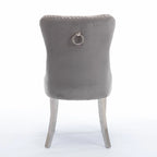 Velvet Upholstered Dining Chair with Chrome Stainless Steel Plating Legs