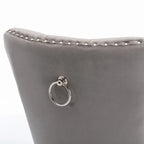 Velvet Upholstered Dining Chair with Chrome Stainless Steel Plating Legs