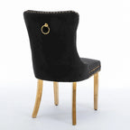 Velvet Upholstered Dining Chair with Chrome Stainless Steel Plating Legs