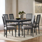 Regan Wood and Cane Upholstered Expandable 7 Piece Dining Set by Christopher Knight Home