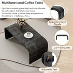 Coffee Table with Curved Art Deco Design - 23.60 x 47.20 x 18.50