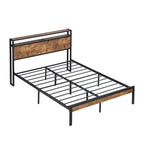 Metal and Wood Platform Bed Frame