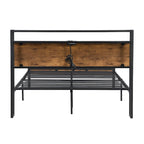 Metal and Wood Platform Bed Frame