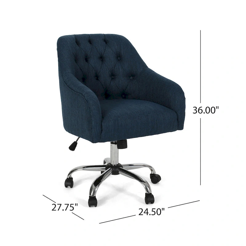 Barbour Upholstered Swivel Office Chair by Christopher Knight Home - N/A