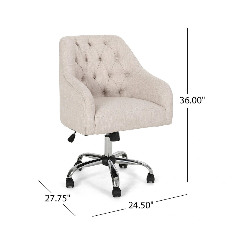 Barbour Upholstered Swivel Office Chair by Christopher Knight Home - N/A