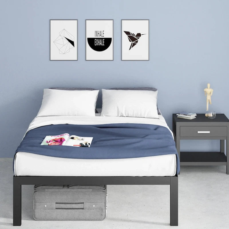Priage by ZINUS 18-inch High Black Metal Platform Bed Frame