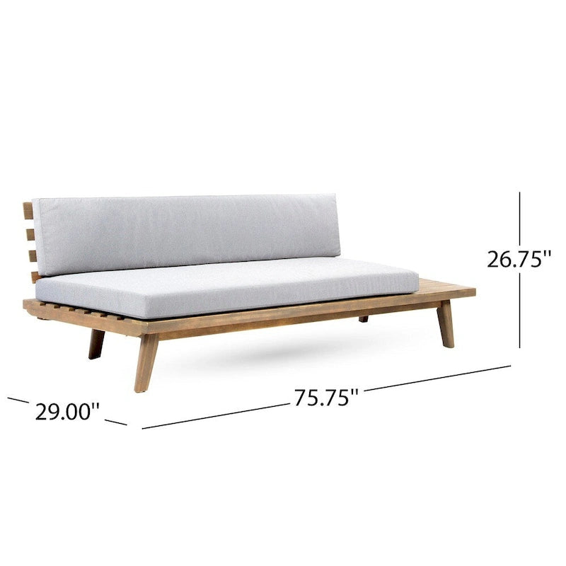 Eulah Minimalist V-shaped Wood 4-piece Sectional Set by Christopher Knight Home