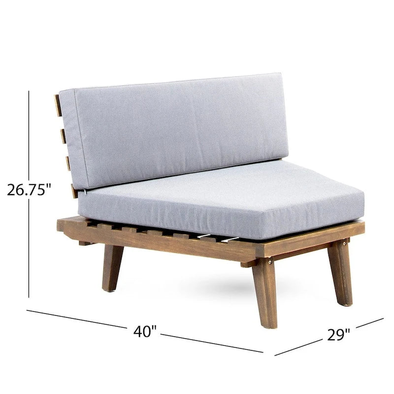 Eulah Minimalist V-shaped Wood 4-piece Sectional Set by Christopher Knight Home