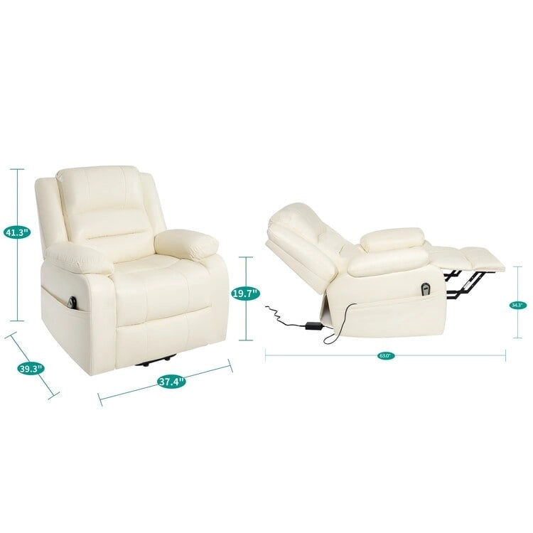 Deluxe Adjustable Power Lift Recliner Chair for Elderly Faux Leather Electric Recliner Split-Back Chair