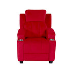Deluxe Kids Recliner Chair with Footrest Headrest and 2 Cup Holders Microfiber Kids Recliner for Age 3+ Years