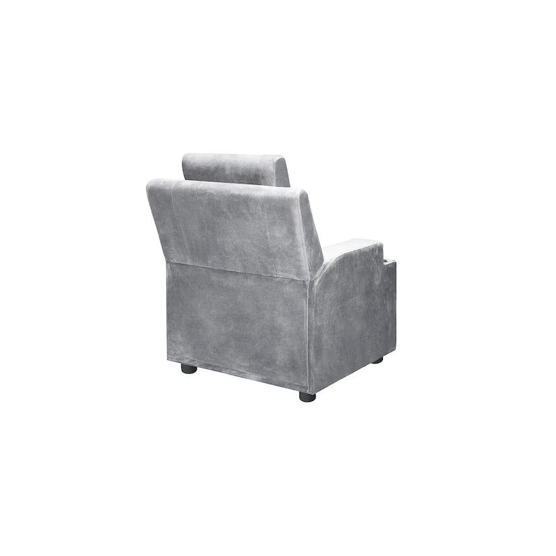 Deluxe Kids Recliner Chair with Footrest Headrest and 2 Cup Holders Microfiber Kids Recliner for Age 3+ Years