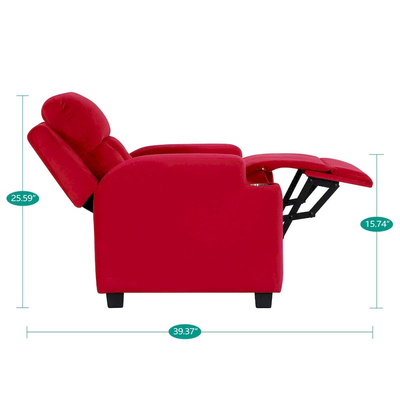 Deluxe Kids Recliner Chair with Footrest Headrest and 2 Cup Holders Microfiber Kids Recliner for Age 3+ Years