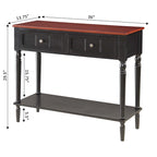 Convenience Concepts French Country 2 Drawer Hall Table with Shelf