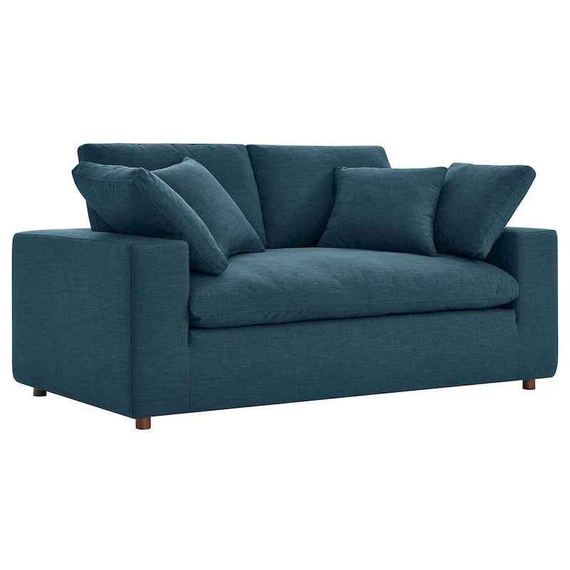 Down Filled Overstuffed Loveseat