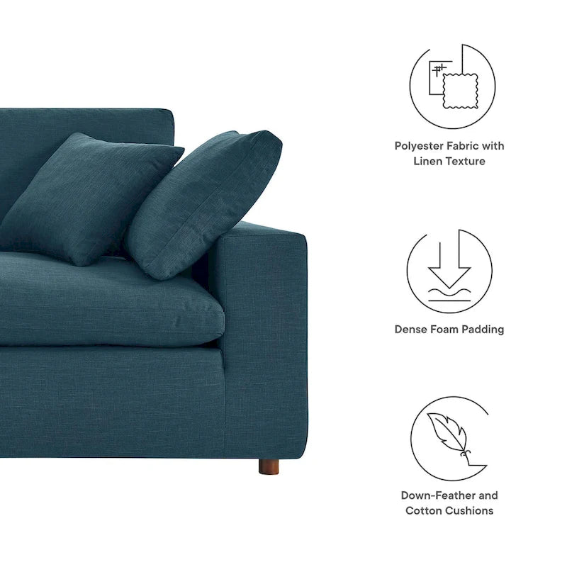 Down Filled Overstuffed Loveseat
