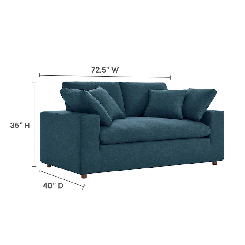 Down Filled Overstuffed Loveseat