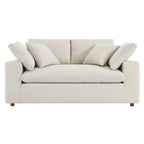 Down Filled Overstuffed Loveseat
