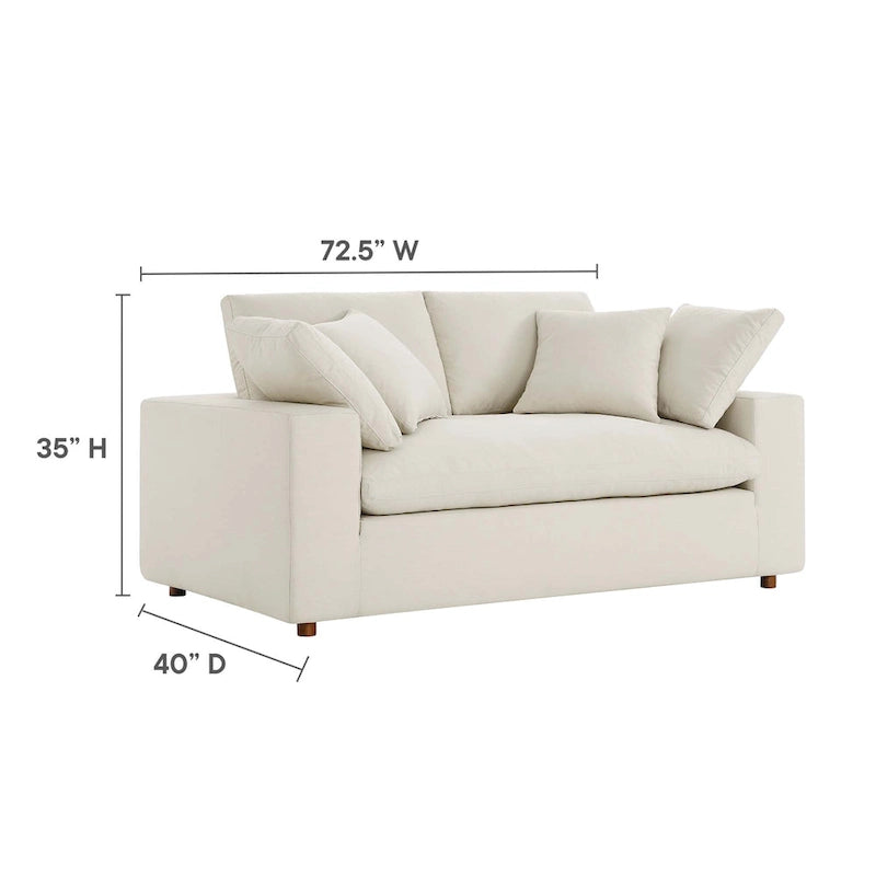 Down Filled Overstuffed Loveseat