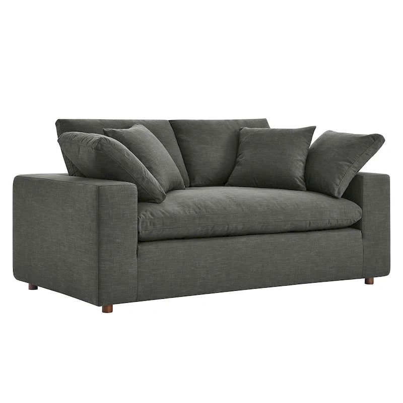 Down Filled Overstuffed Loveseat