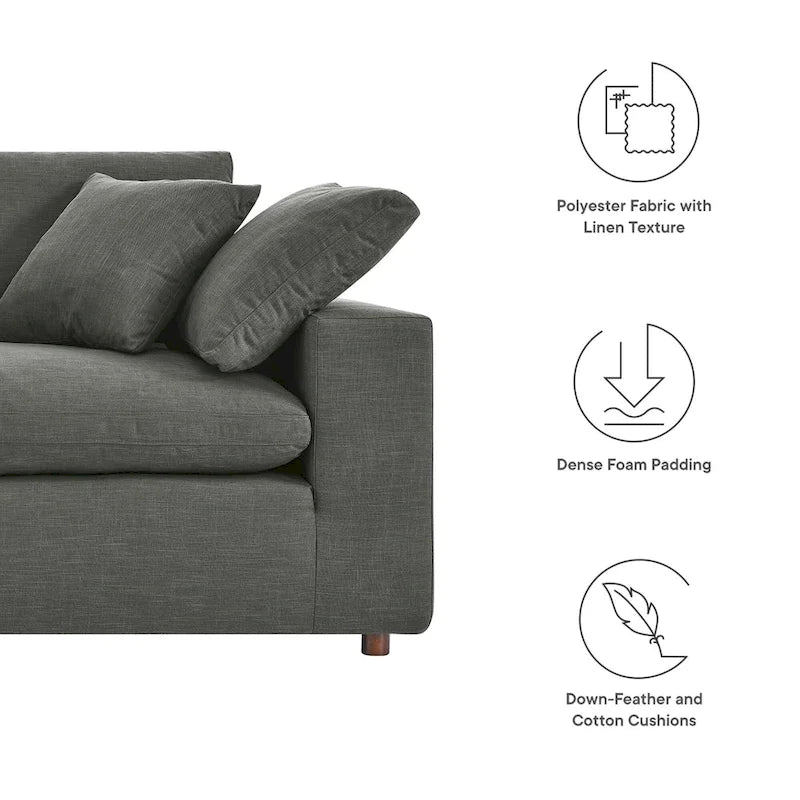 Down Filled Overstuffed Loveseat