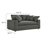 Down Filled Overstuffed Loveseat