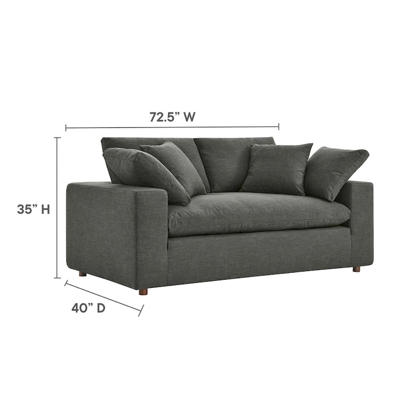 Down Filled Overstuffed Loveseat