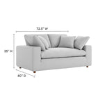 Down Filled Overstuffed Loveseat