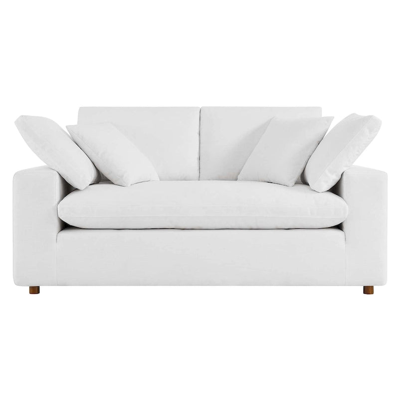 Down Filled Overstuffed Loveseat