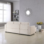91-in. Velvet Reversible Convertible Storage Sectional/Sofa Sleeper
