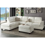 Bobkona Toffy Left or Right Hand Chaise Sectional with Ottoman Set