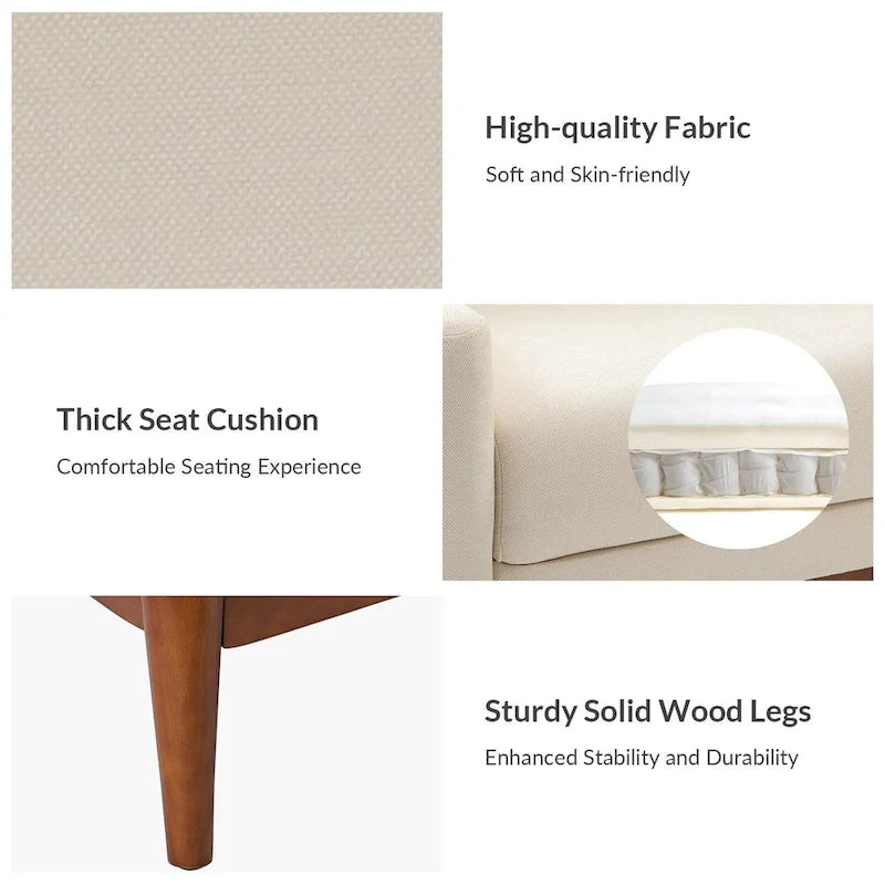 Francis Mid-century Modern Upholstered Armchair with Sloped Arms and Solid Wood Legs