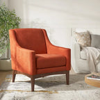 Francis Mid-century Modern Upholstered Armchair with Sloped Arms and Solid Wood Legs