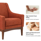Francis Mid-century Modern Upholstered Armchair with Sloped Arms and Solid Wood Legs