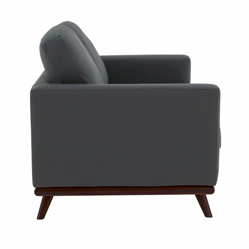 Chester Modern Leather Loveseat 2 Seater Sofa Couch With Birch Wood Base for Living Room Bedroom Garden Lounge - 58.27