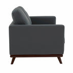 Chester Modern Leather Loveseat 2 Seater Sofa Couch With Birch Wood Base for Living Room Bedroom Garden Lounge - 58.27