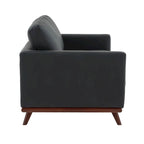 Chester Modern Leather Loveseat 2 Seater Sofa Couch With Birch Wood Base for Living Room Bedroom Garden Lounge - 58.27