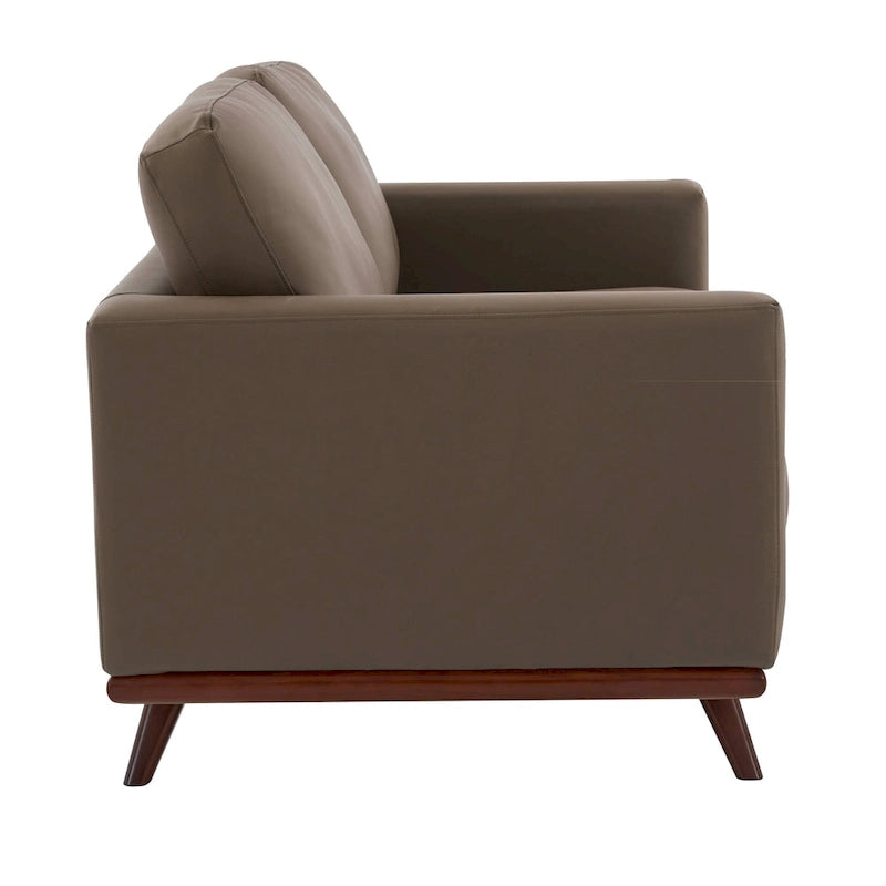 Chester Modern Leather Loveseat 2 Seater Sofa Couch With Birch Wood Base for Living Room Bedroom Garden Lounge - 58.27