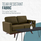 Chester Modern Leather Loveseat 2 Seater Sofa Couch With Birch Wood Base for Living Room Bedroom Garden Lounge - 58.27