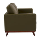Chester Modern Leather Loveseat 2 Seater Sofa Couch With Birch Wood Base for Living Room Bedroom Garden Lounge - 58.27