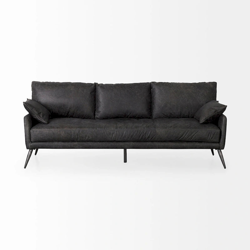 Cochrane II Brown Genuine Leather Sofa - 82.0L x 33.0W x 32.3H