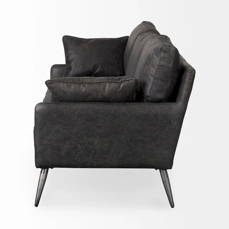 Cochrane II Brown Genuine Leather Sofa - 82.0L x 33.0W x 32.3H