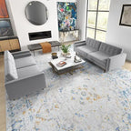 Kenzo Mid Century Pillow Back Velvet Sofa and Loveseat Set