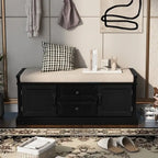 Storage Bench with 2 Drawers and 2 Cabinets