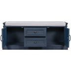 Storage Bench with 2 Drawers and 2 Cabinets
