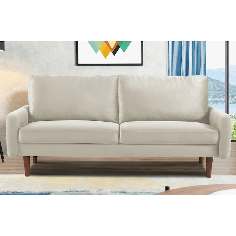US Pride Furnitirue 70W Tapered-Leg Velvet Sofa