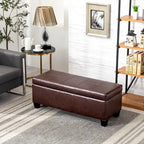 York Upholstered Quilted Stitched Flip-Top Storage Bench
